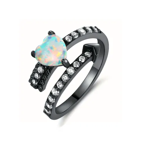 Europe and the United States Black Gold Opal Ring 7 * - Plated Brass jewelry made by BlueOne Jewelry
