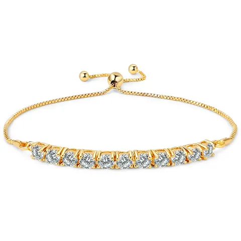 Cubic Zirconia Europe and the United States Copper Plated with Real Gold with Tennis Bracelet - Brass jewelry made by BlueOne Jewelry