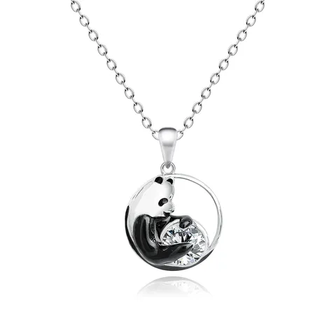 Cubic Zirconia Europe and the United States Fashion Shiny Pendant Necklace Zircon Jewelry Collarbone Chain - Plated Brass jewelry made by BlueOne Jewelry