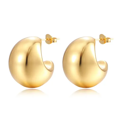 Europe and the United States Light Luxury Wind Merad Teardrop Shape Stud Earrings - Plated Brass jewelry made by BlueOne Jewelry