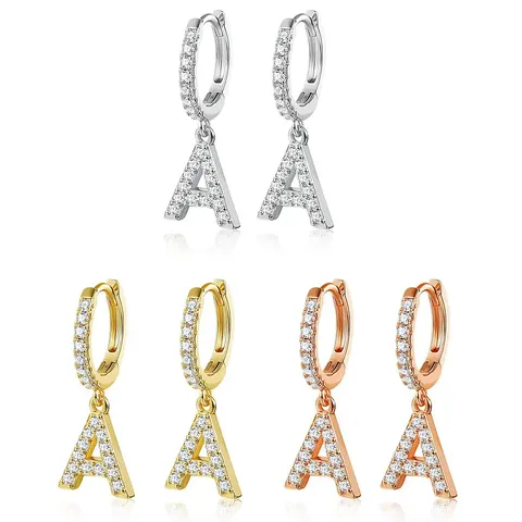 Europe and the United States Letter A Earrings Niche Design Premium - Plated Brass jewelry made by BlueOne Jewelry