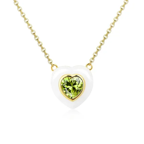 Cubic Zirconia Europe and the United States Fashion Micro-set Zircon Drop Oil Small Pendant Necklace - Plated Brass jewelry made by BlueOne Jewelry