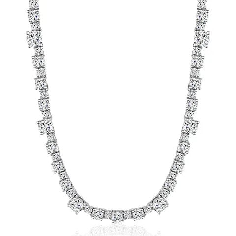Europe and the United States Models Necklace Female Hip-hop Tennis Chain - Plated Brass jewelry made by BlueOne Jewelry