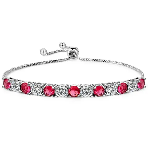 Europe and the United States Round Zircon Bracelet Single Row of - Plated Brass jewelry made by BlueOne Jewelry