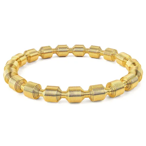 Europe and the United States Steel Gold-plated Wire Mesh Bracelet Adjustable - Stainless Steel jewelry made by BlueOne Jewelry