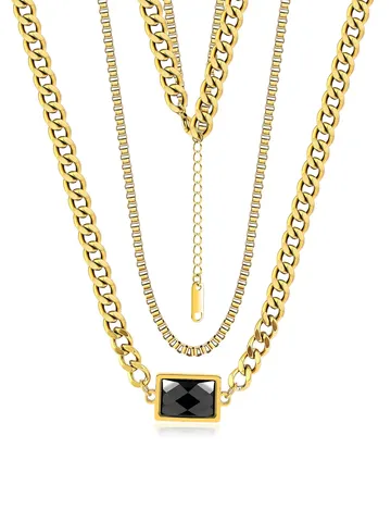 Europe and the United States Senior Retro Light Luxury Simple Rectangular Necklace - Stainless Steel jewelry made by BlueOne Jewelry