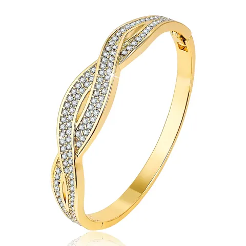 Europe and the United States Titanium Steel Zirconia Bracelet Female High-level - Stainless Steel jewelry made by BlueOne Jewelry