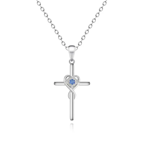 Europe and the United States Cross Frame Pendant Collarbone Chain Niche - Plated Brass jewelry made by BlueOne Jewelry