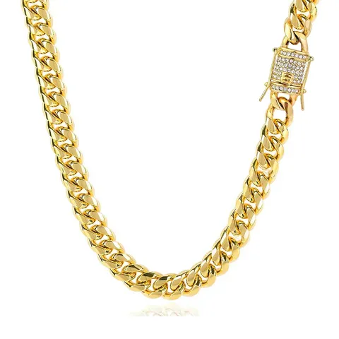 Europe and the United States Cuban Chain Men and Women Stainless Cuban Link Necklace - Stainless Steel jewelry made by BlueOne Jewelry