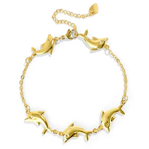 Europe and the United States Dolphin Bracelet Jewelry High-grade Color Bracelet - Plated Brass jewelry made by BlueOne Jewelry
