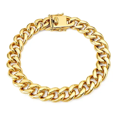 Europe and the United States Eight Buckle Titanium Steel Round Grinding Cuban Link Bracelet - Stainless Steel jewelry made by BlueOne Jewelry