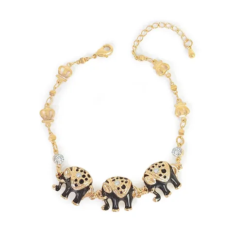 Elevated Europe and the United States Elephant Oil Drop with Diamond Bracelet - Plated Brass jewelry made by BlueOne Jewelry