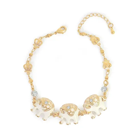 Cubic Zirconia Europe and the United States Elephant Oil Drop with Diamond Bracelet - Plated Brass jewelry made by BlueOne Jewelry