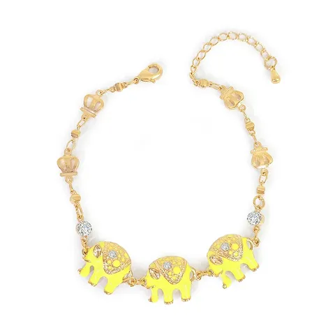 Europe and the United States Elephant Oil Drop with Diamond Bracelet - Style 1832 - Plated Brass jewelry made by BlueOne Jewelry