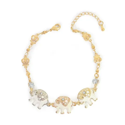 Europe and the United States Elephant Oil Drop with Diamond Bracelet - Plated Brass jewelry made by BlueOne Jewelry