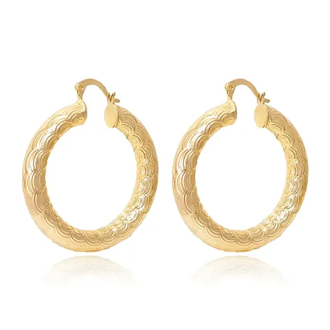 Europe and the United States Fashion Circle Earrings Female Personality Exaggerated - Plated Brass jewelry made by BlueOne Jewelry