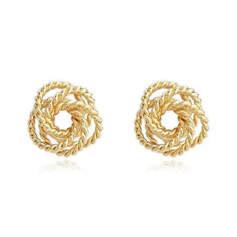 Europe and the United States Fashion Simple Geometric Irregular Jewelry Niche Stud Earrings - Style 3739 - Plated Brass jewelry made by BlueOne Jewelry