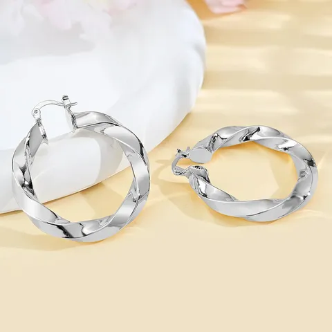 Europe and the United States Jewelry Sell- through Earrings Twist Earhook Earrings - Plated Brasجوهرry made by BlueOne Jewelry