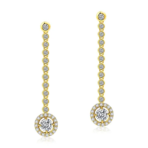 Europe and the United States Stone Earrings High-grade Luxury Full of - Stainless Steel jewelry made by BlueOne Jewelry