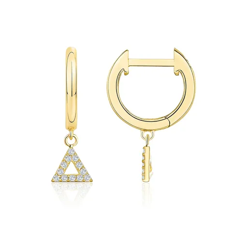 Europe and the United States Earrings Triangle Geometry Diamond Earrings - Plated Brass jewelry made by BlueOne Jewelry