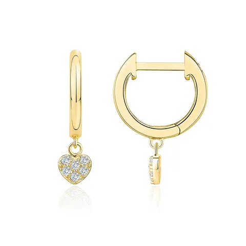 Europe and the United States Earrings Heart Geometric Diamond Earrings - Plated Brass jewelry made by BlueOne Jewelry