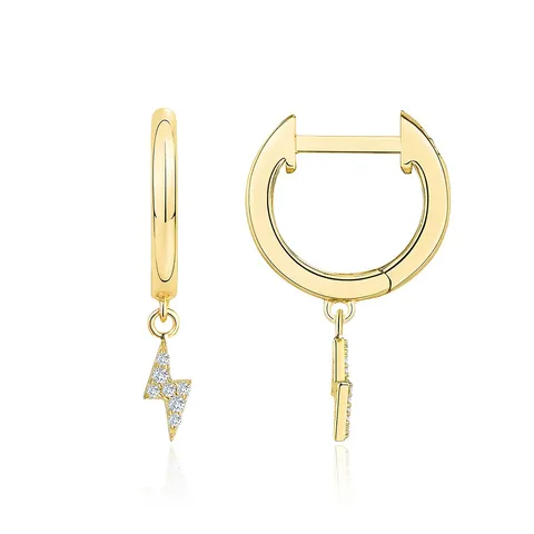 Europe and the United States Earrings Z-shaped Geometric Diamond Earrings - Plated Brass jewelry made by BlueOne Jewelry