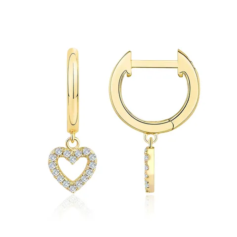Europe and the United States Earrings Love Heart Geometric Diamond Earrings - Plated Brass jewelry made by BlueOne Jewelry
