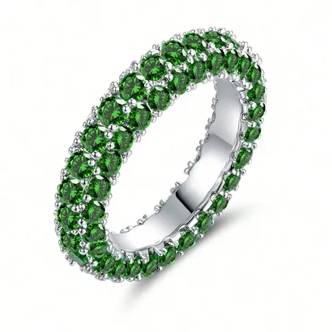 Plated Brass Europe and the United States Simple Three-sided Zirconia Design Sense Ring - Plated Brass jewelry made by BlueOne Jewelry