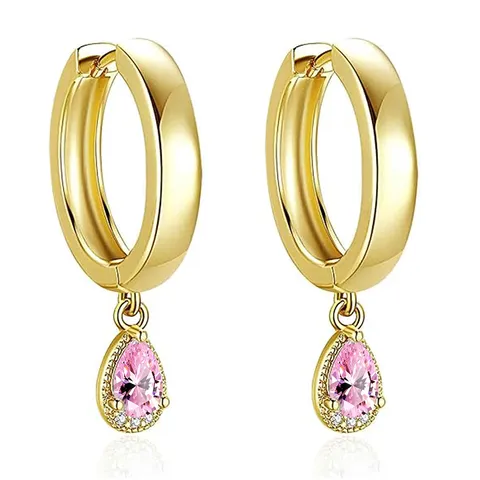 Europe and the United States Water Drop-shaped Diamond Earrings Fashion Creative - Plated Brass jewelry made by BlueOne Jewelry