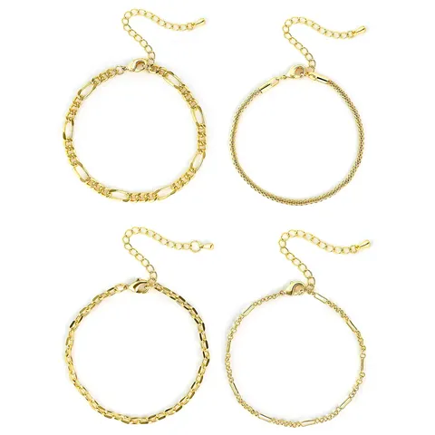 Europe and the United States Jewelry Gold-plated Beach Flat Chain Sexy Charm Bracelet - Plated Brass jewelry made by BlueOne Jewelry
