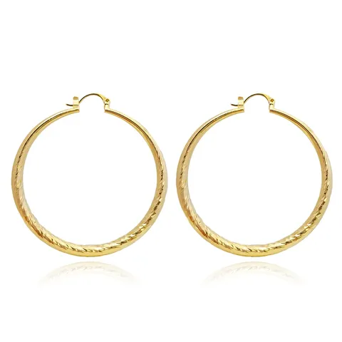 Europe and the United States Large Circle Earrings Fashion Personality Trend - Plated Brass jewelry made by BlueOne Jewelry