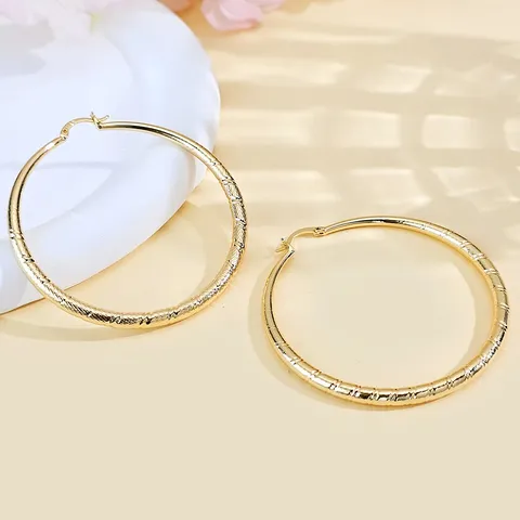 Plated Brass Europe and the United States Fashion Exaggerated Large Circle Earrings Personalized - Plated Brass jewelry made by BlueOne Jewelry
