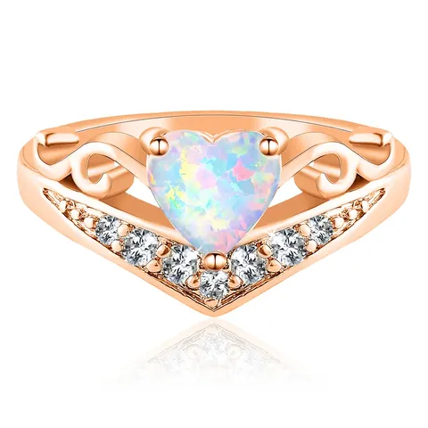 Europe and the United States Heart-shaped Ring Micro-set Zirconia with High-quality - Plated Brass jewelry made by BlueOne Jewelry