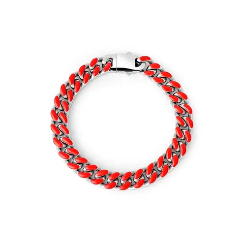 Europe and the United States Hip-hop Stainless Steel Color Drip Oil Charm Bracelet - Style 5652 - Stainless Steel jewelry made by BlueOne Jewelry