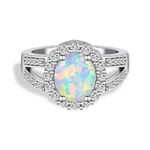 Europe and the United States Ladies Imitation Australian Gemstone Ring Artificial - Brass jewelry made by BlueOne Jewelry