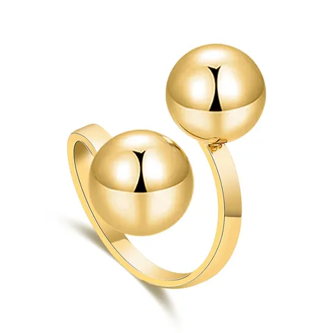 Plated Brass Europe and the United States Spherical Personalized Ring Female Gold Ring - Plated Brass jewelry made by BlueOne Jewelry