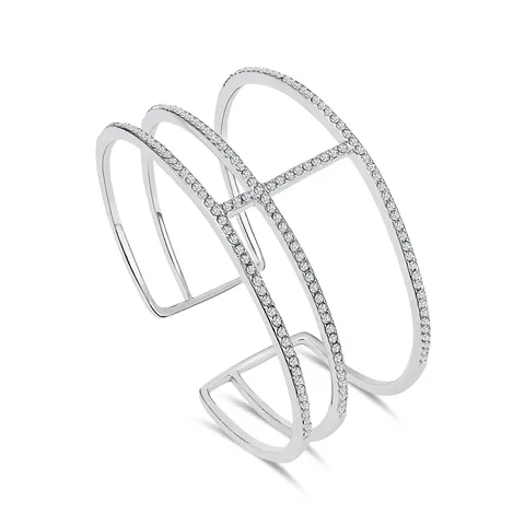 Europe and the United States Wind Simple Atmosphere High-grade Micro-encrusted Zirconia Charm Bracelet - Plated Brass jewelry made by BlueOne Jewelry