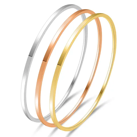 European & American Fashion Minimalist Luxury Statement Bracelet for Women Titanium Bangle - Stainless Steel jewelry made by BlueOne Jewelry