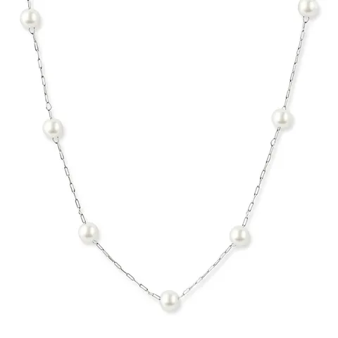 European and American Stainless Steel White Imitation Pearl Necklace - Stainless Steel jewelry made by BlueOne Jewelry