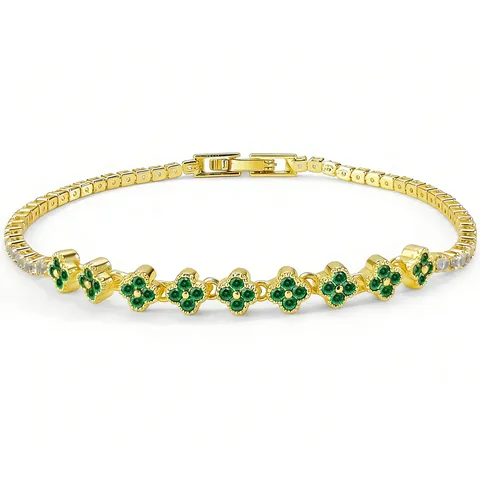 Fashion Micro-pavé Four-leaf Clover Zircon Bracelet Luxury-inspired Niche Women’s Jewelry - Plated Brass jewelry made by BlueOne Jewelry