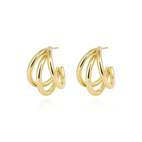 Fashion Niche Metal Retro High-class Temperament Neutral Titanium Steel C-shaped Multi-layer Earrings - Stainless Steel jewelry made by BlueOne Jewelry