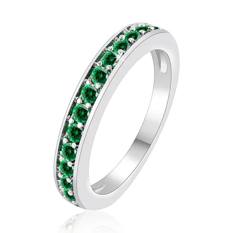 Fashion Popular Jewelry Green Zirconia Ring Stainless Steel Rings Couple Rings - Stainless Steel jewelry made by BlueOne Jewelry
