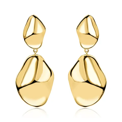 Fashionable and Individual French Irregular Earrings Women’s Hong Kong-style Stud Earrings - Plated Brass jewelry made by BlueOne Jewelry