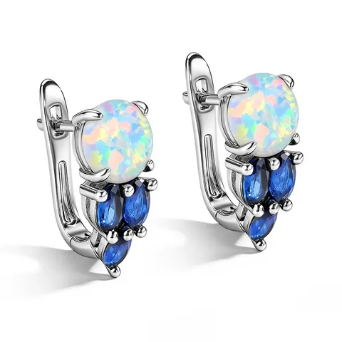 Fashionable Exquisite Opal Zircon Earrings Luxury Niche Versatile - Plated Brass jewelry made by BlueOne Jewelry