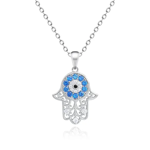 Fatima’s Guardian 925 Sterling Silver Necklace European and American Popular Collarbone Chain - 925 Sterling Silver jewelry made by BlueOne Jewelry