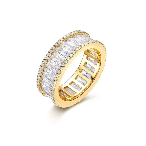 Models Full of Diamond Row Ring Niche Senior Europe and the - Plated Brass jewelry made by BlueOne Jewelry