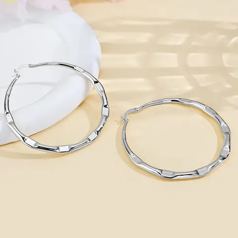 Fashion Embossed Earrings Korea Personalized Geometric Earrings Ear Jewelry - Plated Brass jewelry made by BlueOne Jewelry