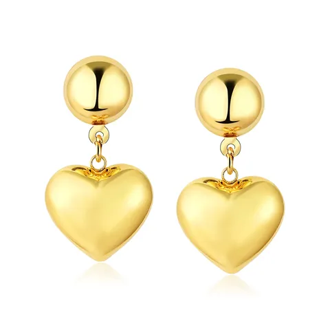 Front and Back Hemisphere Heart Earrings Ins Unique Design Gold and - Plated Brass jewelry made by BlueOne Jewelry