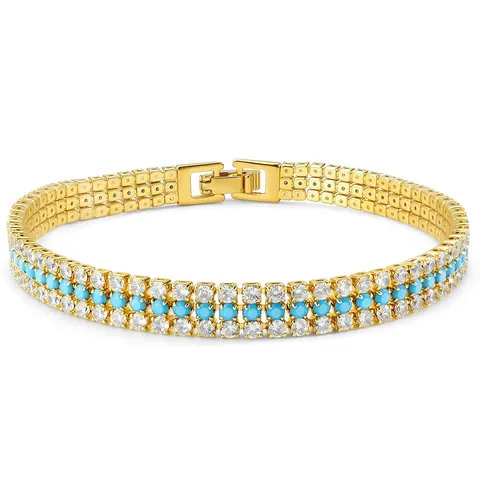 Full-diamond Bracelet French Style Fashionable Vintage Luxury-inspired Premium Quality Jewelry - Plated Brass jewelry made by BlueOne Jewelry