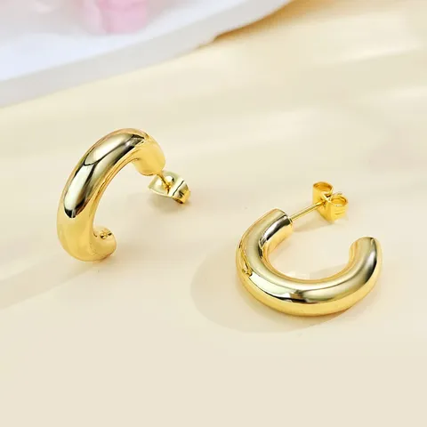 Global U-shaped Earrings Classic Minimalist Stainless Steel Earrings Luxurious and Sophisticated - Stainless Steel jewelry made by BlueOne Jewelry